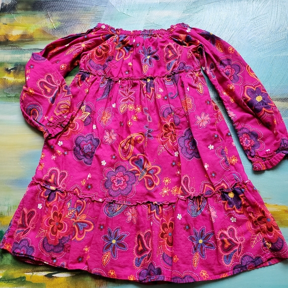 LANDS' END Girls Floral Dress - Picture 2 of 7